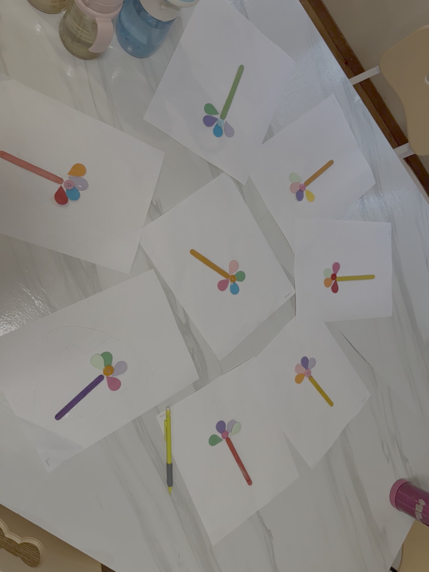 Panda Bear Childcare — childrens artwork colorful flowers paintbrushes