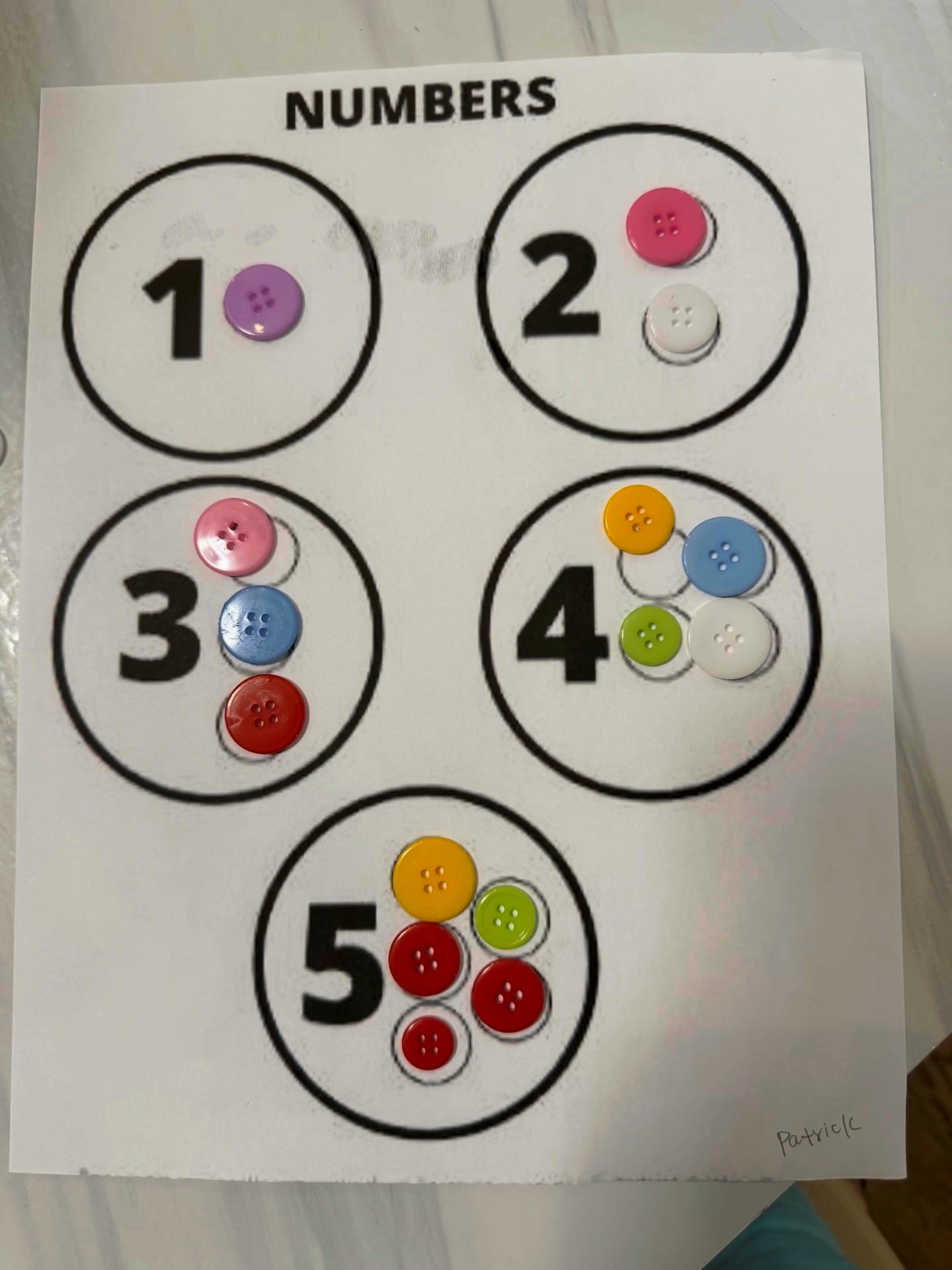 Panda Bear Childcare — numbers learning activity with buttons